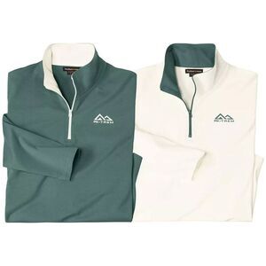 Atlas For Men Mens Jersey Quarter Zip Top (Pack of 2) / Green/White